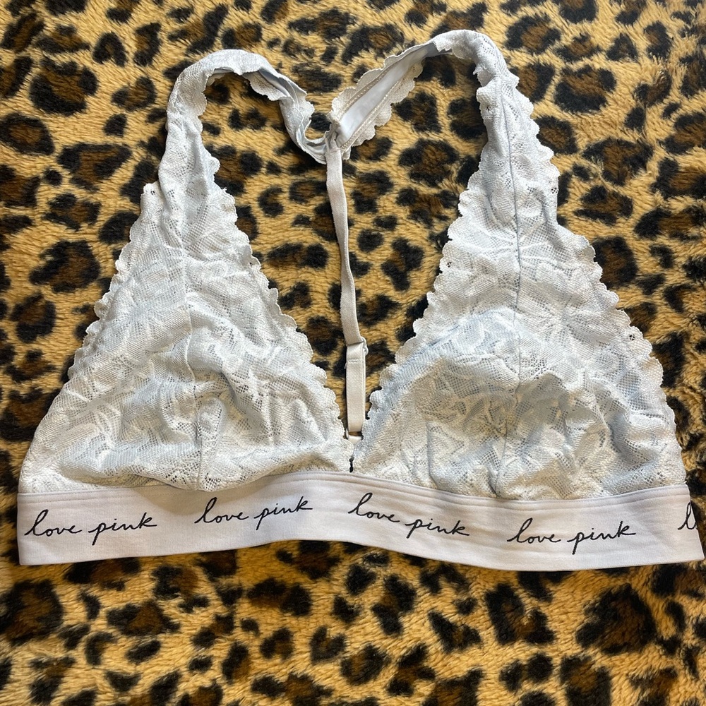PINK Victoria's Secret light blue Lace Bralette
